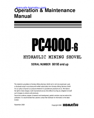 PC4000-6(DEU) S/N 08195-UP Operation manual (English)