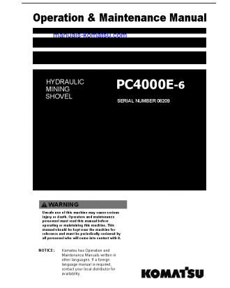 PC4000-6(DEU)-ELECTRIC MOTOR S/N 08209-08209 Operation manual (English)