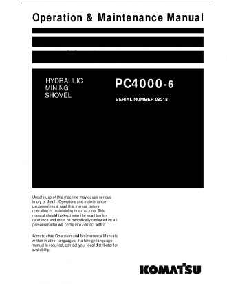 PC4000-6(DEU) S/N 08218 Operation manual (English)