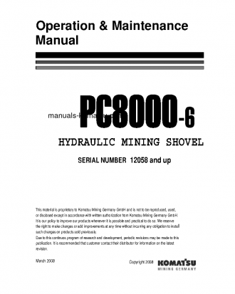 PC8000-6(DEU) S/N 12058 Operation manual (English)