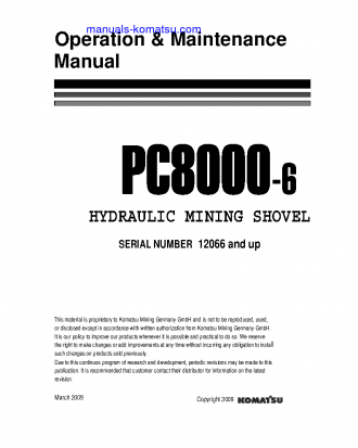 PC8000-6(DEU)-ELECTRIC MOTOR S/N 12066-12066 Operation manual (English)