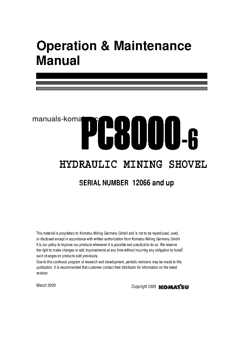 PC8000-6(DEU)-ELECTRIC MOTOR S/N 12066-12066 Operation manual (English ...