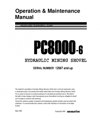 PC8000-6(DEU) S/N 12067-UP Operation manual (English)