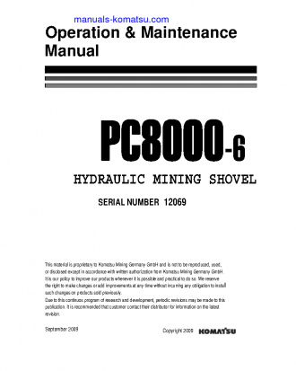 PC8000-6(DEU)-ELECTRIC MOTOR S/N 12069-12069 Operation manual (English)