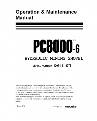 PC8000-6(DEU) S/N 12071-12071 Operation manual (English)