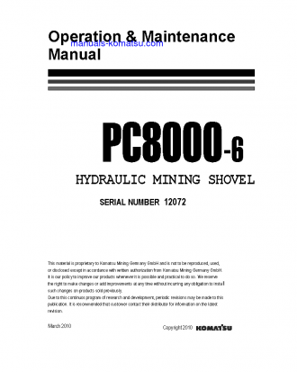 PC8000-6(DEU)-ELECTRIC MOTOR S/N 12072-12072 Operation manual (English)