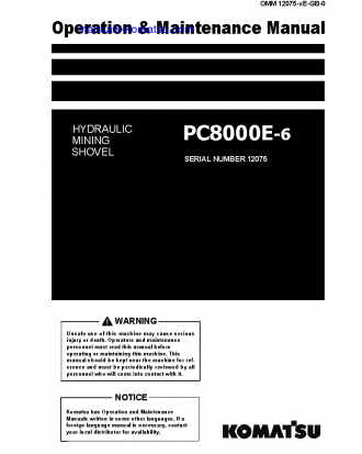 PC8000-6(DEU)-ELECTRIC MOTOR S/N 12075-12075 Operation manual (English)