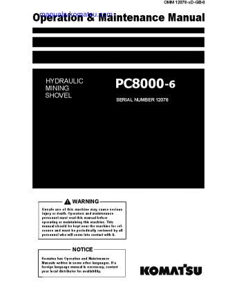 PC8000-6(DEU) S/N 12078-12078 Operation manual (English)