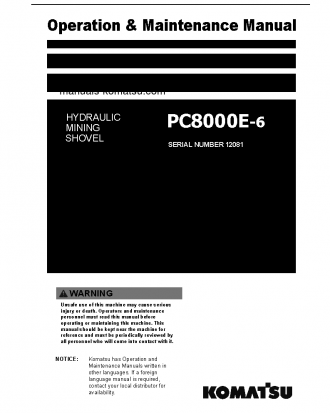 PC8000-6(DEU)-ELECTRIC MOTOR S/N 12081-12081 Operation manual (English)