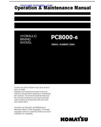 PC8000-6(DEU) S/N 12094 Operation manual (English)