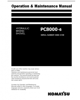 PC8000-6(DEU) S/N 12098-12106 Operation manual (English)
