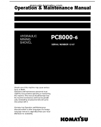 PC8000-6(DEU) S/N 12107-12107 Operation manual (English)