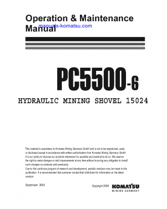 PC5500-6(DEU) S/N 15024-15024 Operation manual (English)