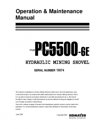 PC5500-6(DEU)-ELECTRIC MOTOR S/N 15074-15074 Operation manual (English)