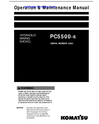 PC5500-6(DEU) S/N 15083-15083 Operation manual (English)