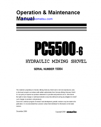 PC5500-6(DEU)-ELECTRIC MOTOR S/N 15084-15084 Operation manual (English)