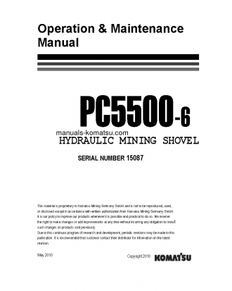 PC5500-6(DEU) S/N 15087-15087 Operation manual (English)