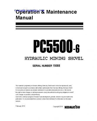 PC5500-6(DEU) S/N 15088-15088 Operation manual (English)