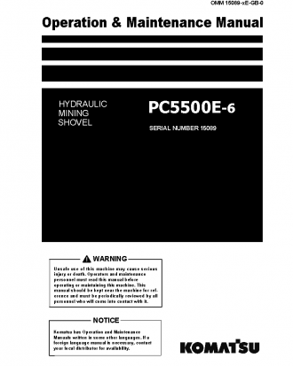 PC5500-6(DEU)-ELECTRIC MOTOR S/N 15089-15089 Operation manual (English)