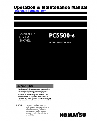 PC5500-6(DEU) S/N 15091-15091 Operation manual (English)