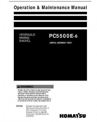 PC5500E-6(DEU) S/N 15094-15094 Operation manual (English)