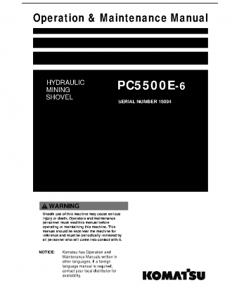 PC5500-6(DEU)-ELECTRIC MOTOR S/N 15094-15094 Operation manual (English)