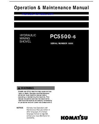 PC5500-6(DEU) S/N 15095-15095 Operation manual (English)