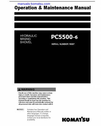 PC5500-6(DEU) S/N 15097-15097 Operation manual (English)