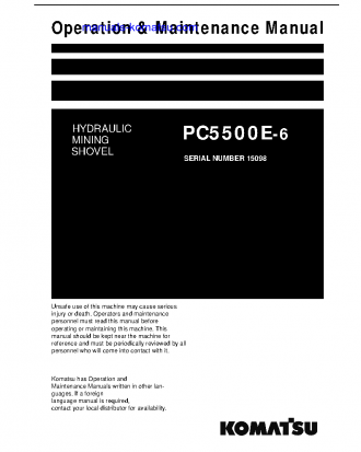 PC5500E-6(DEU) S/N 15098-15098 Operation manual (English)