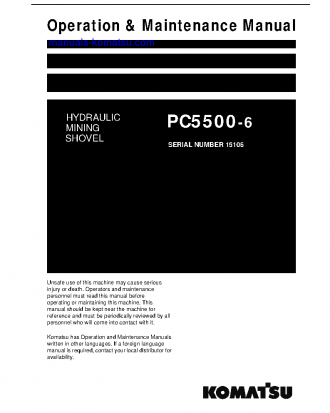 PC5500-6(DEU) S/N 15106 Operation manual (English)