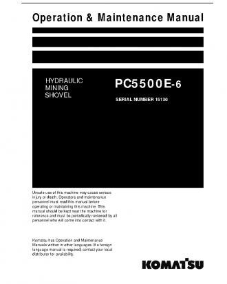 PC5500E-6(DEU) S/N 15130-15130 Operation manual (English)