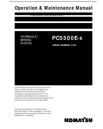 PC5500E-6(DEU) S/N 15135-15135 Operation manual (English)