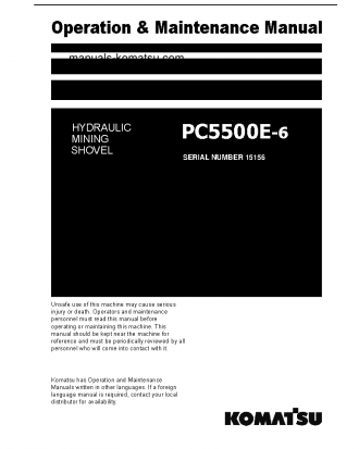 PC5500E-6(DEU) S/N 15156-15156 Operation manual (English)