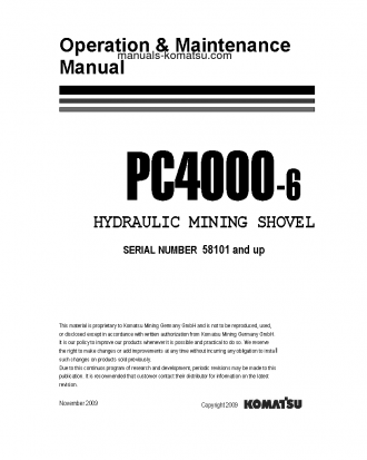 PC4000-6(DEU) S/N 58101-UP Operation manual (English)