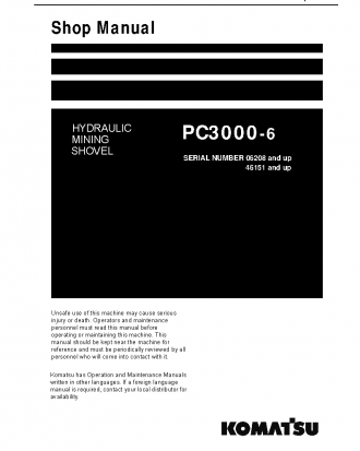 PC3000-6(DEU) S/N 46151-UP Shop (repair) manual (English)