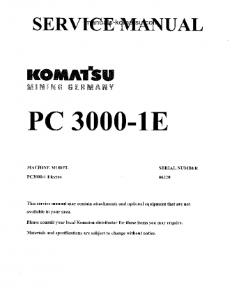 PC3000-1(DEU)-ELECTRIC MOTOR S/N 06220 Shop (repair) manual (English)