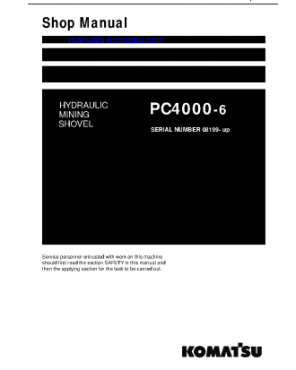 PC4000-6(DEU) S/N 08199-UP Shop (repair) manual (English)
