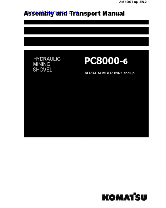 PC8000-6(DEU) S/N 12071-UP Field assembly manual (English)