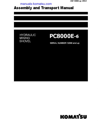 PC8000E-6(DEU) S/N 12089-UP Field assembly manual (English)