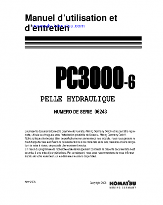 PC3000-6(DEU) S/N 06243 Operation manual (French)