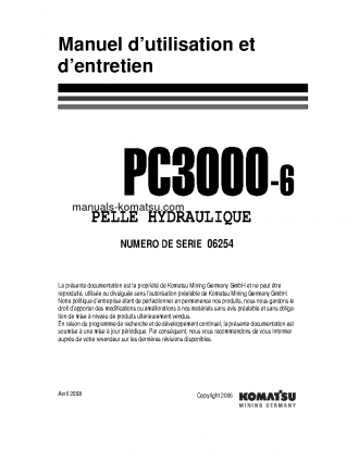 PC3000-6(DEU) S/N 06254 Operation manual (French)