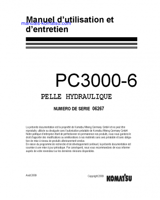 PC3000-6(DEU) S/N 06267-06267 Operation manual (French)