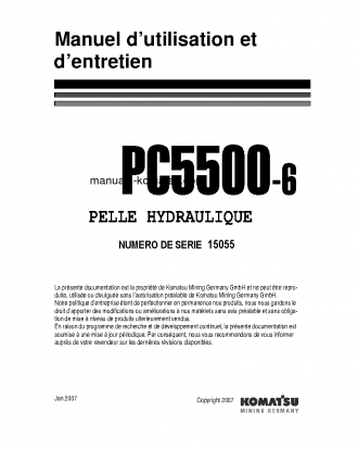 PC5500-6(DEU) S/N 15055 Operation manual (French)