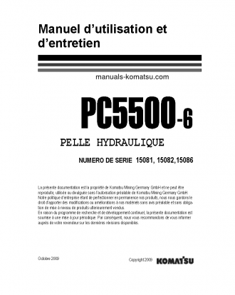 PC5500-6(DEU) S/N 15081-15082 Operation manual (French)