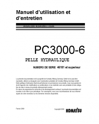 PC3000-6(DEU) S/N 46181-UP Operation manual (French)
