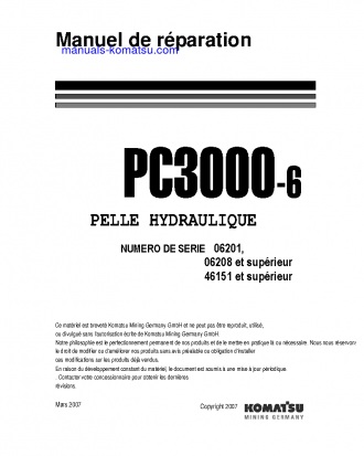 PC3000-6(DEU) S/N 46151 Shop (repair) manual (French)
