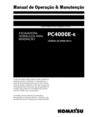 PC4000E-6(DEU) S/N 08214-08214 Operation manual (Portuguese)