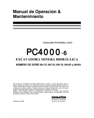 PC4000-6(DEU) S/N 08183-08184 Operation manual (Spanish)