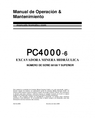 PC4000-6(DEU) S/N 08199-UP Operation manual (Spanish)