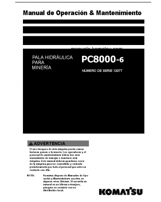 PC8000-6(DEU) S/N 12077-12077 Operation manual (Spanish)
